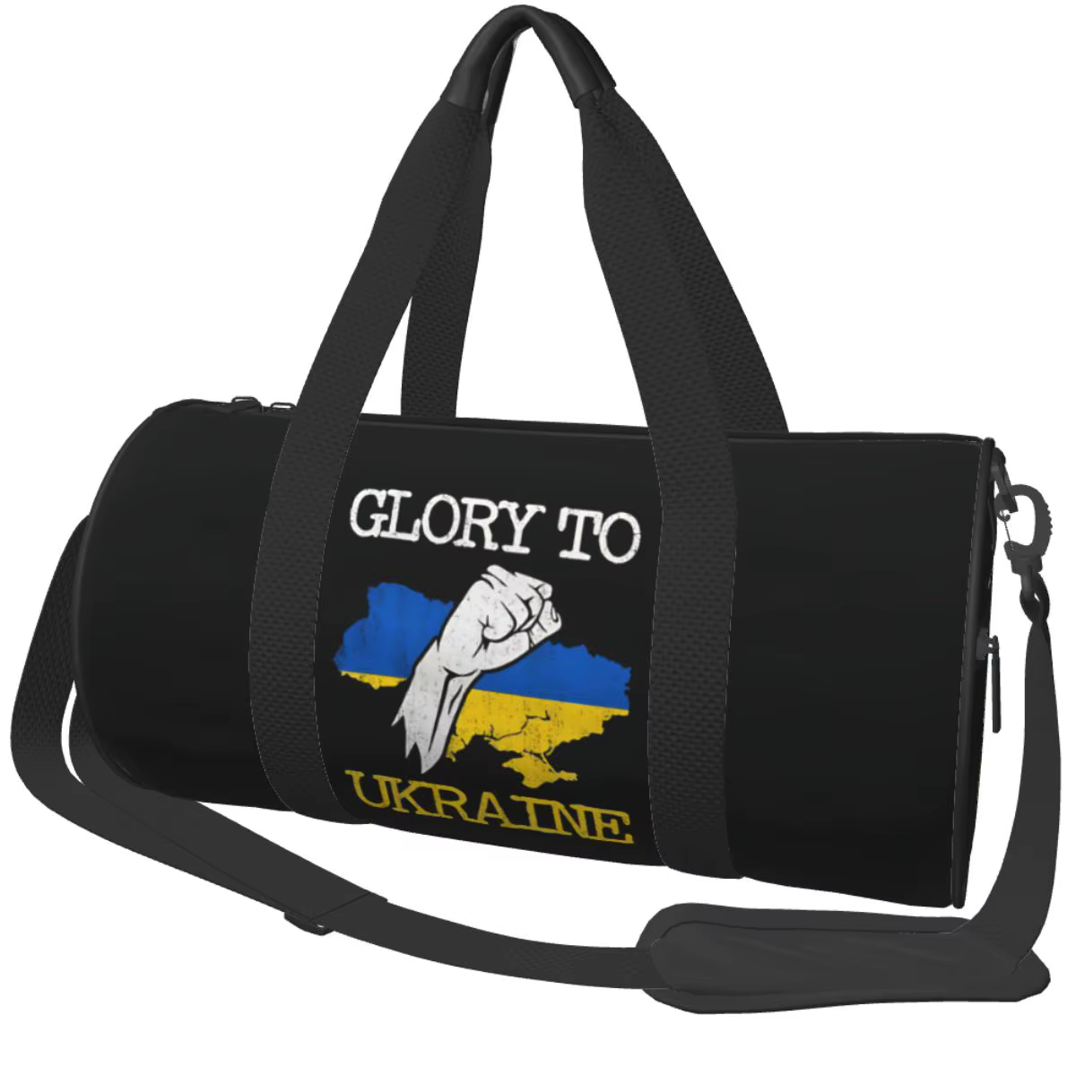 Sac de sport Glory To Ukraine Slava Ukraini avec drapeau ukrainien et poing, sac de sport pour homme