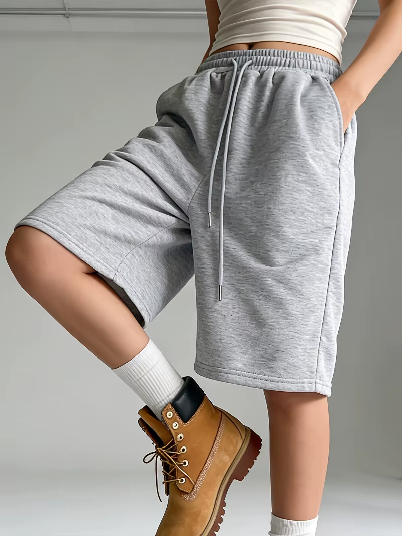 Shorts de sport décontractés pour femmes, taille élastique, jambe large, jambe droite, shorts cinq-q