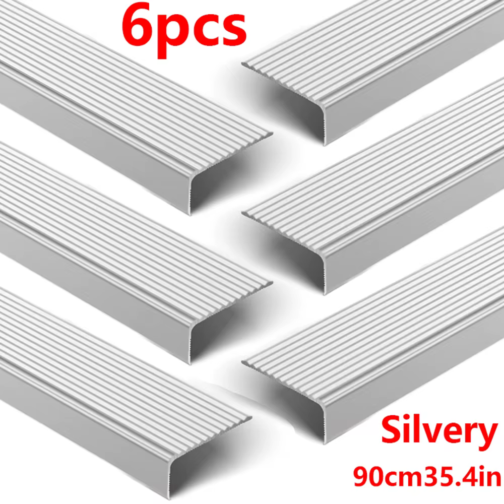 Protection d'escalier en aluminium en forme de L, 6 pièces, garde-corps antidérapant anti-collision 