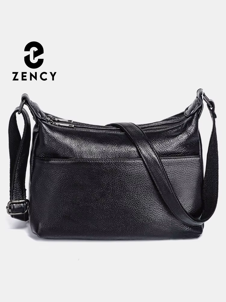 Zency – sac à bandoulière élégant en cuir véritable pour femmes, sacoche tendance pour dames, rouge