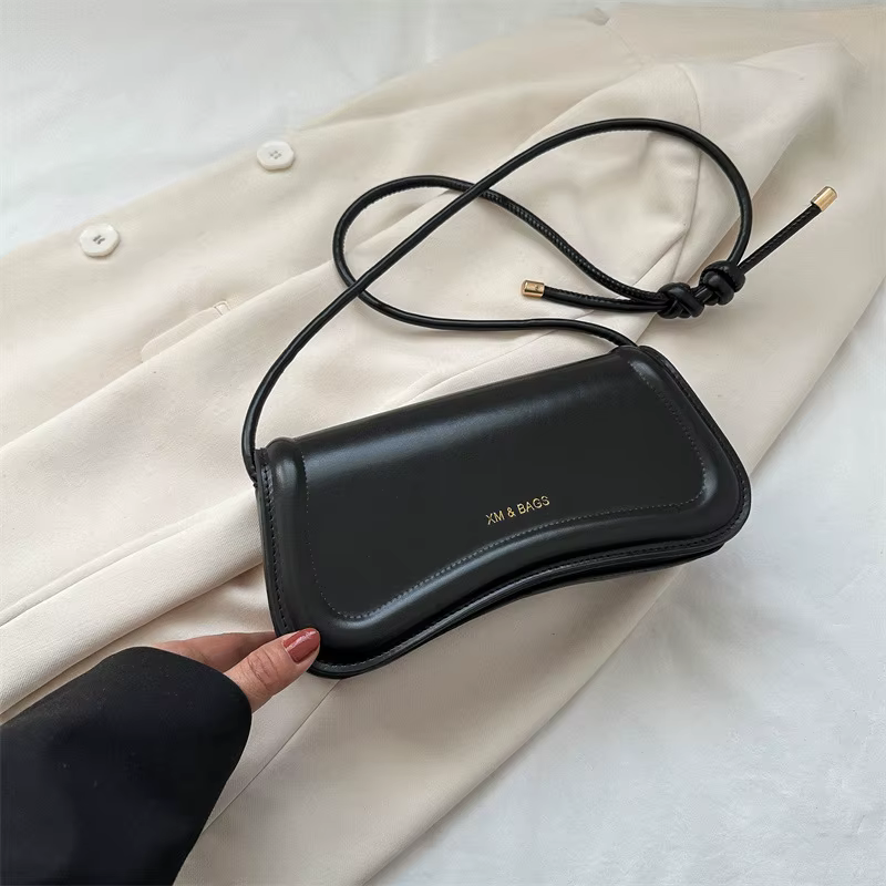 Sac à bandoulière pour femme en cuir PU, petit sac à main uni à porter sous le bras, portefeuille, s