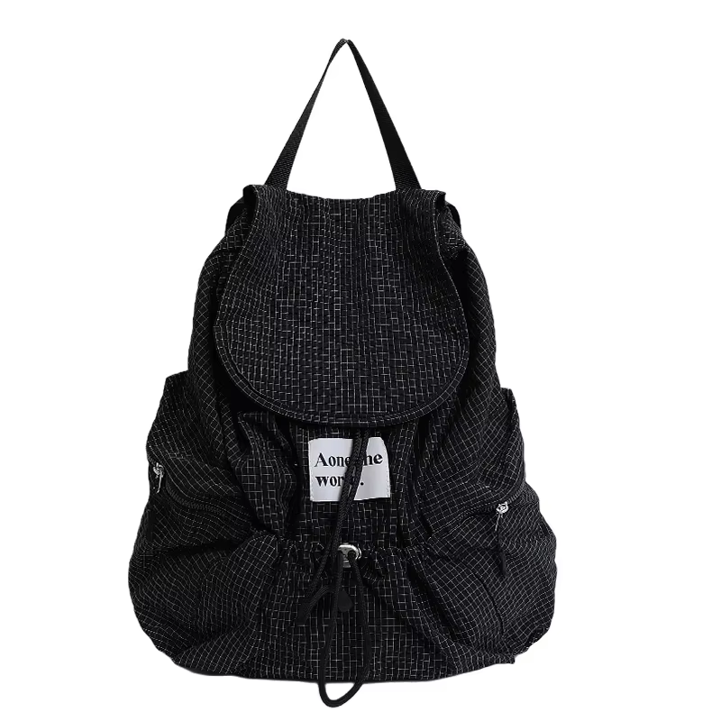 Sacs à dos décontractés en Nylon à carreaux, grande capacité, doux, de haute qualité, Style rétro cl