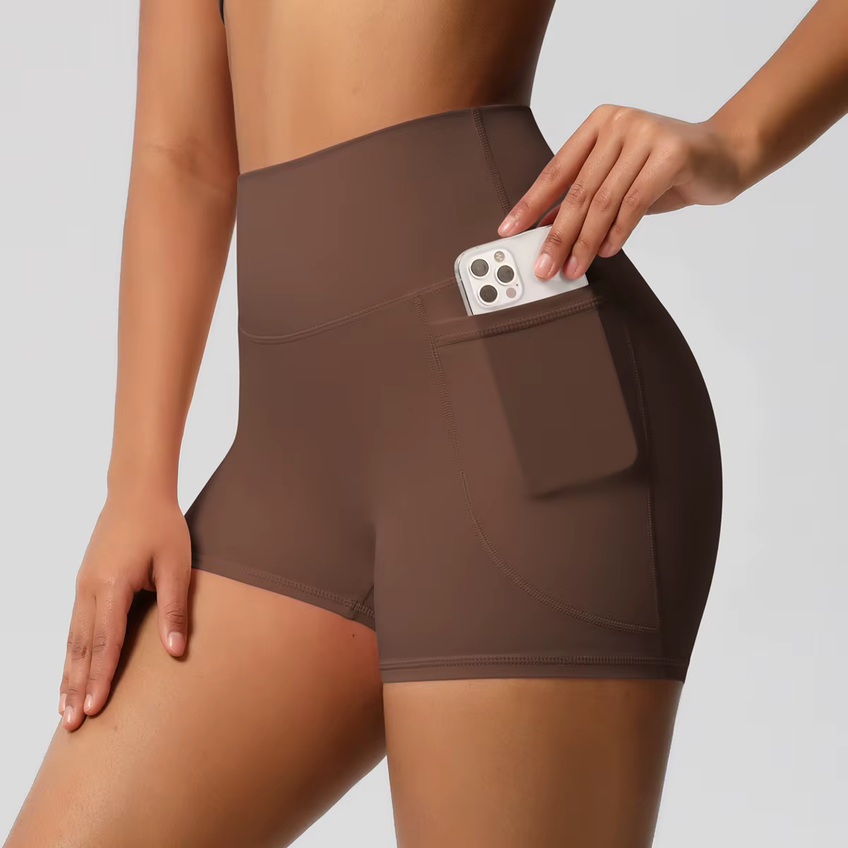 Shorts de sport pour femmes avec poches, legging de yoga, short anti-transparence taille haute, shor