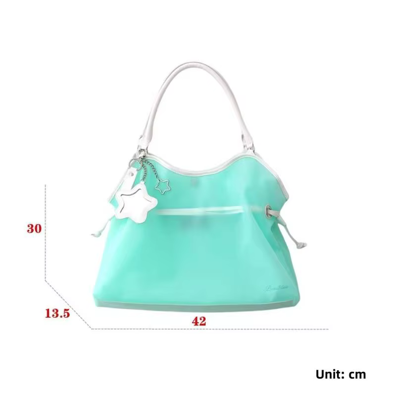 Sac à main transparent en PVC couleur bonbon, imperméable, grande capacité, sac bandoulière portable