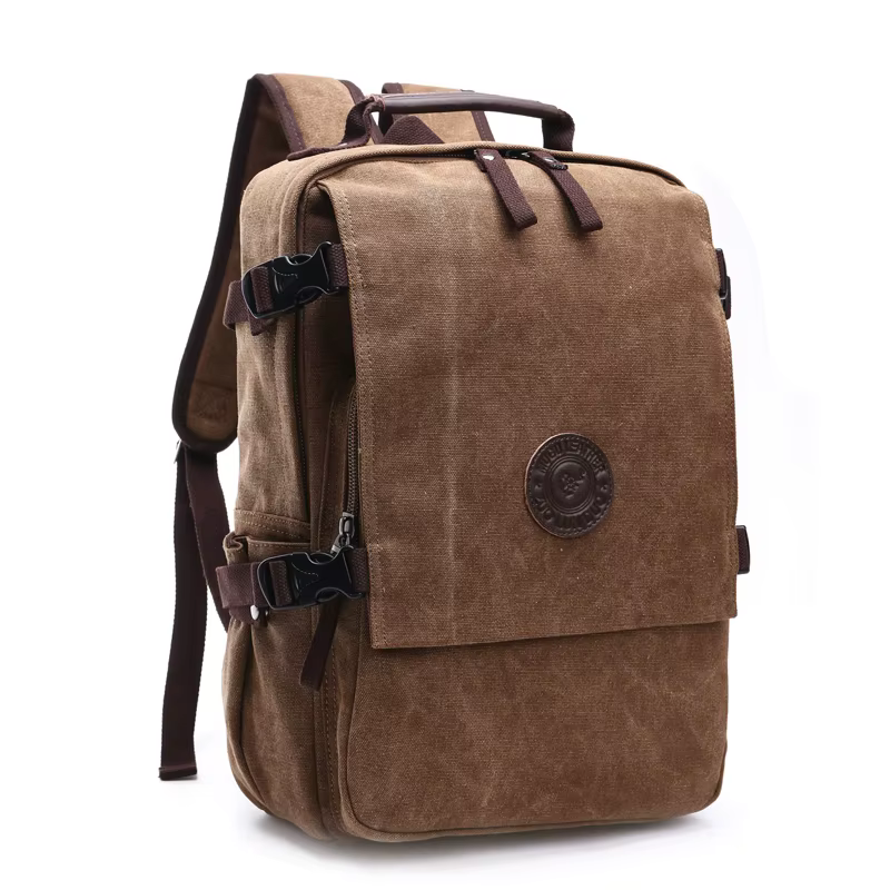 Sac à dos en toile de haute qualité pour hommes, couleur unie, sacs pour ordinateur portable, Design