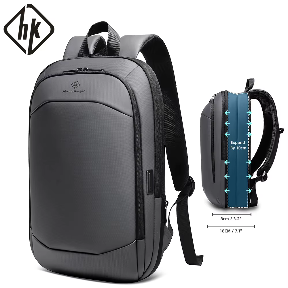 HK Business sac à dos pour hommes 17 pouces sac à dos pour ordinateur portable avec Port USB mince e