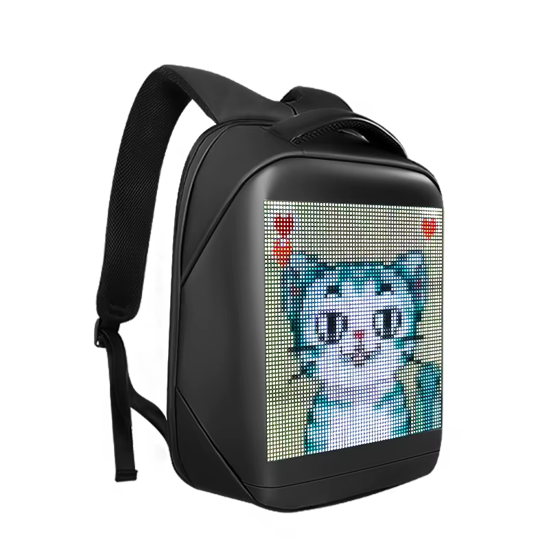 Sac à Dos Intelligent Étanche avec Lumière LED Pixel, Sac d'Escalade en Plein Air, Panneau d'Afficha