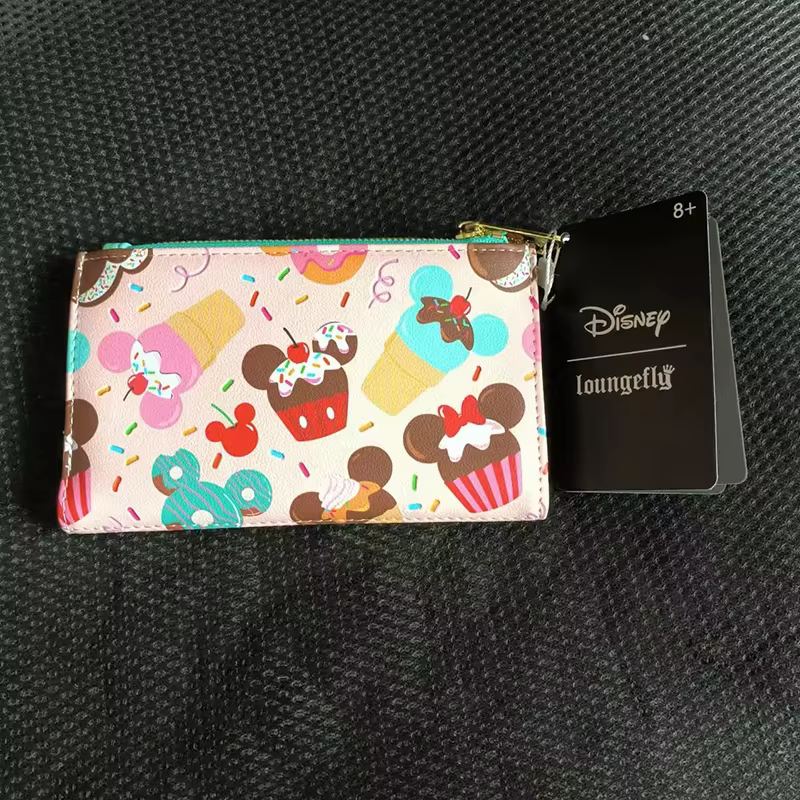 Portefeuille Disney Loungefly Mickey pour femme, pochette à double pli pour pièces de monnaie et car