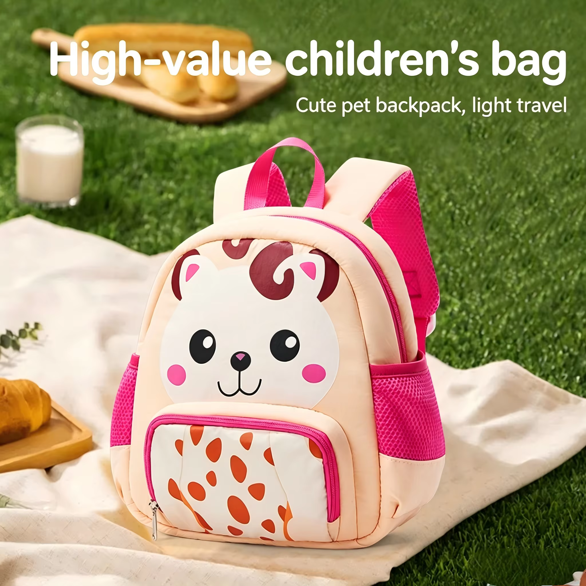 Sac à dos à motif de chat mignon pour enfants