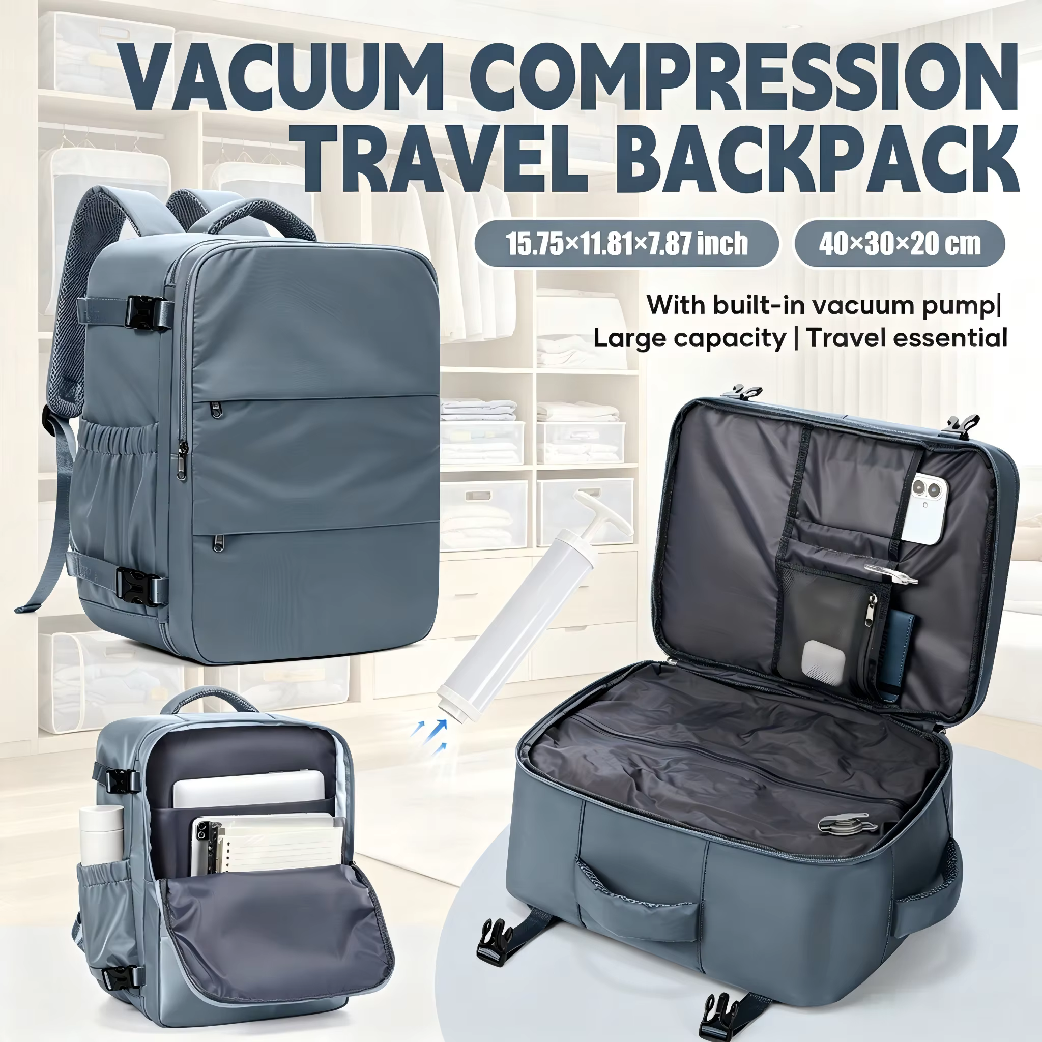 Sacs de rangement sous vide pour voyage