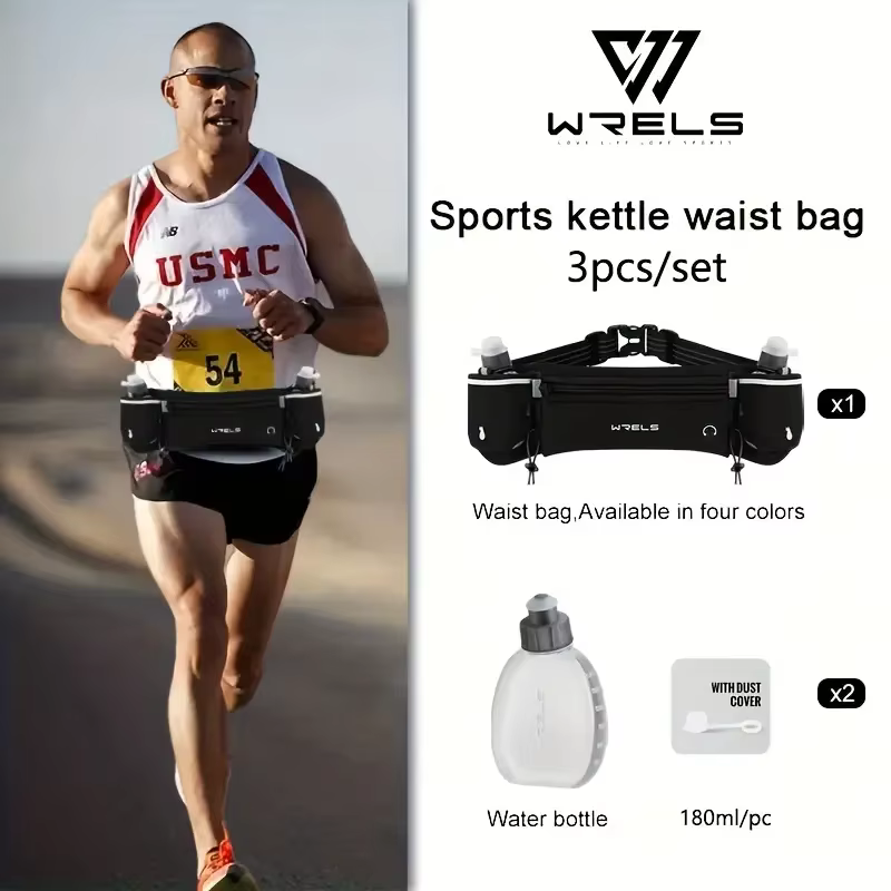 WRELS Sports de plein air course étanche Utralmince taille sac coureur ceinture hydratation