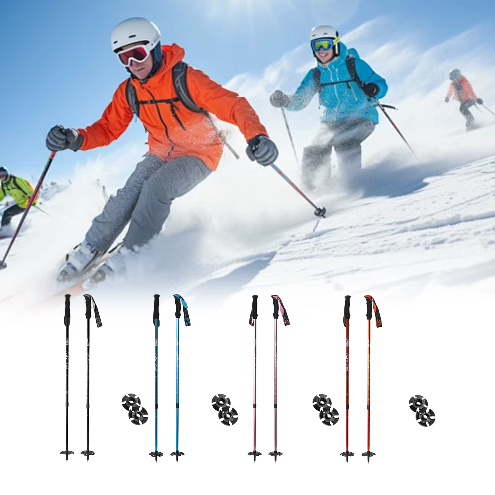 Bâtons de ski bâtons de randonnée réglables pour aventures en plein air Support de randonnée snowboard bâtons de marche robustes pour les montagnes