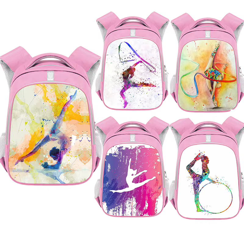 Sac à dos imprimé de gymnastique rythmique pour filles