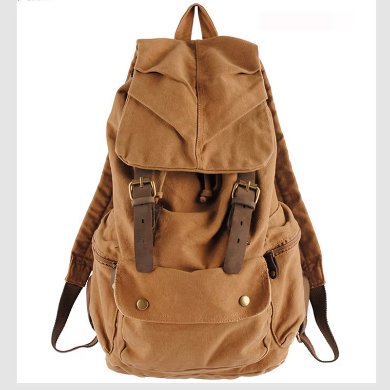 Sac à dos militaire en cuir vintage pour hommes et femmes