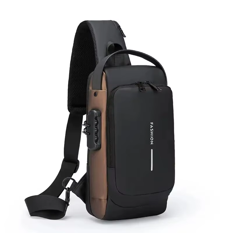 Sac à bandoulière antivol en cuir PU pour homme
