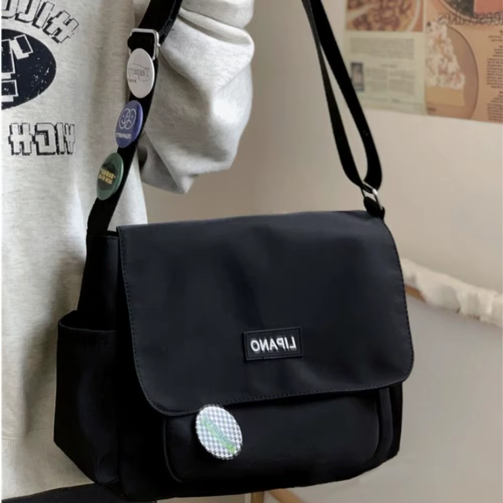 Sac à Main en Nylon Solide de Grande Capacité pour Étudiant