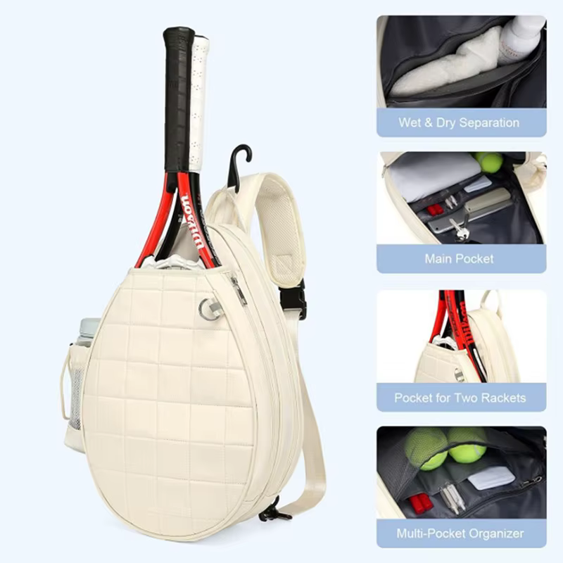 Sac de Tennis, sac à dos de Tennis matelassé pouvant contenir 2 raquettes