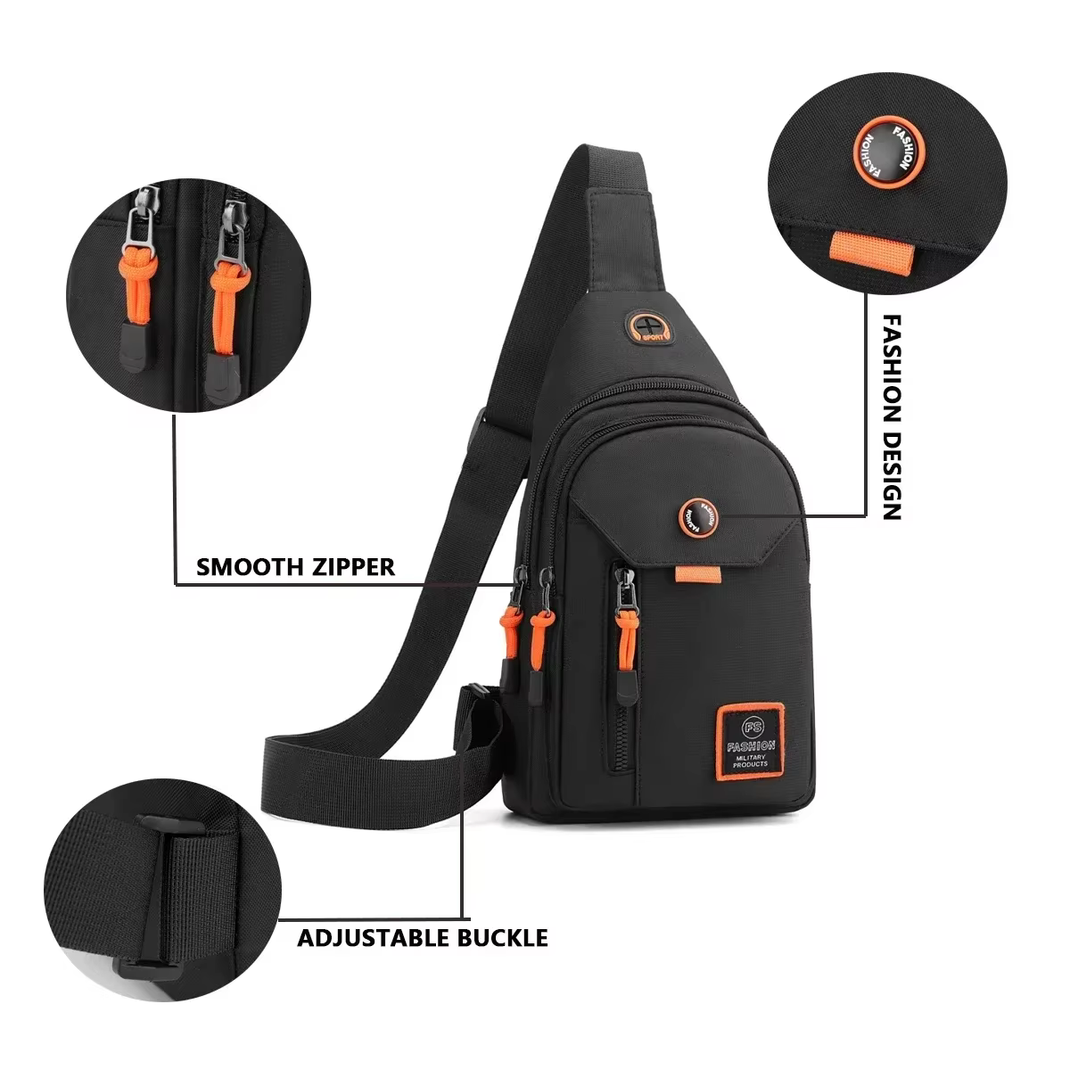 Sac à dos à bandoulière Adventure pour hommes – Spacieux et robuste pour les sports de plein air