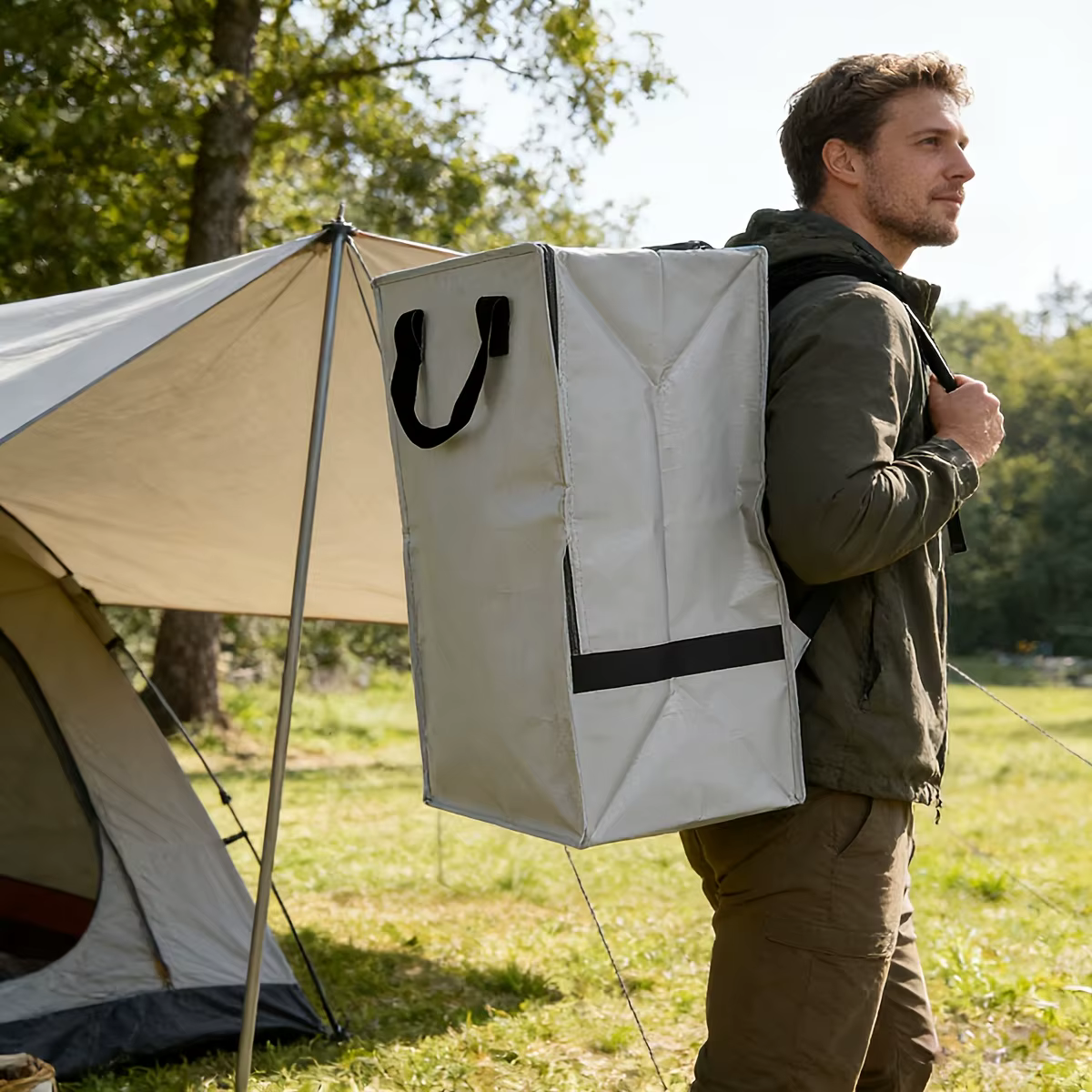 Sac à dos pliable robuste grande capacité à double bandoulière pour déménagement