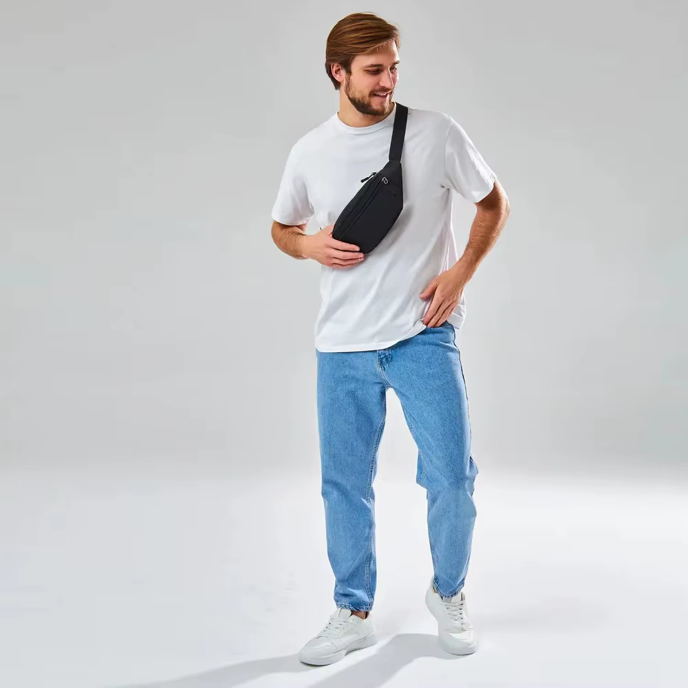 Sac de poitrine noir pour hommes et femmes
