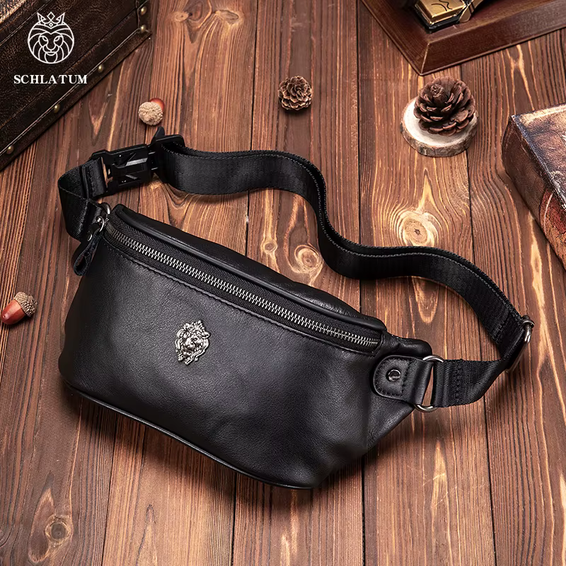 Sacs banane en cuir véritable pour hommes