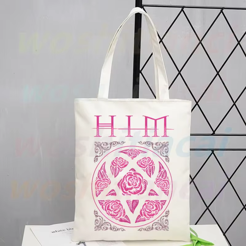 Him Ville Valo sacs à bandoulière en toile grande capacité collège Harajuku sac à main femmes sac sac à provisions