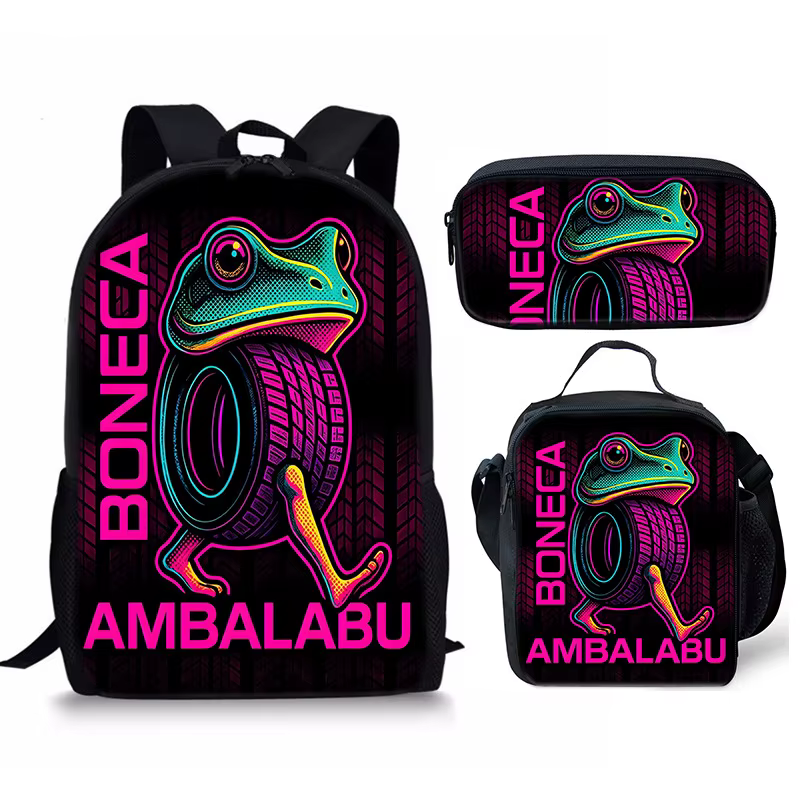 Nouveau Brainrot italien montagne et mer classique étranger bâton de bois sac à dos respirant et Durable sac à dos sac de repas sac à stylos