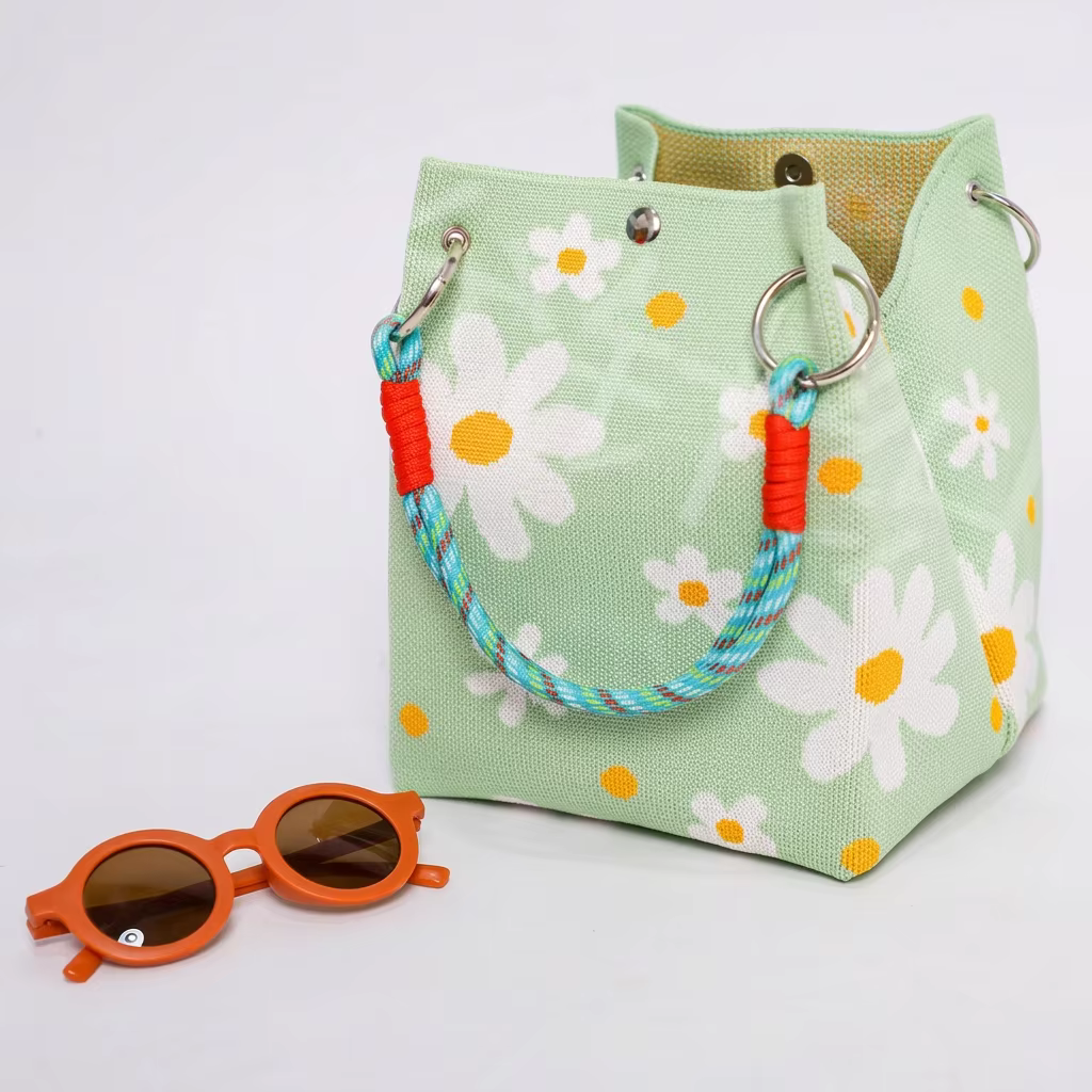 Sac fourre-tout décontracté en tricot à motifs tendance