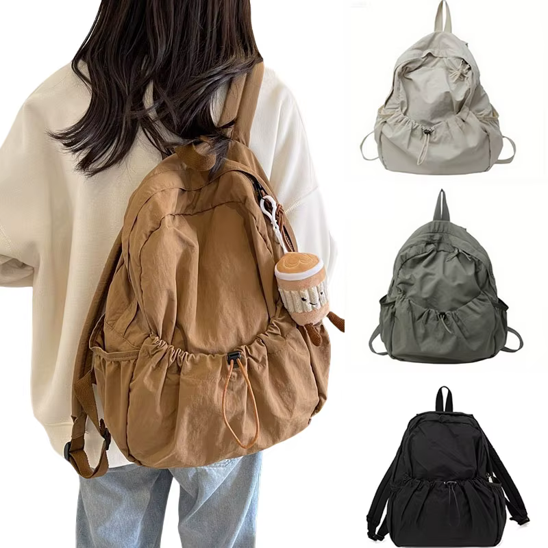Sac à dos décontracté femmes grande capacité mode Junior lycée étudiant pli cartable sac en tissu coréen voyage sac à dos