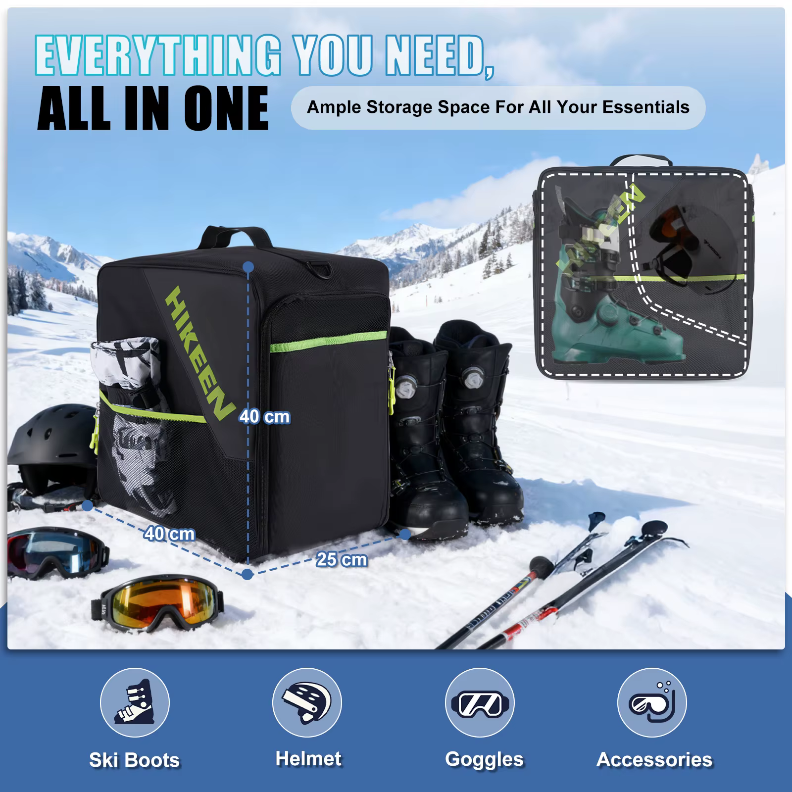 Sac à bottes de ski Hikeen 40L