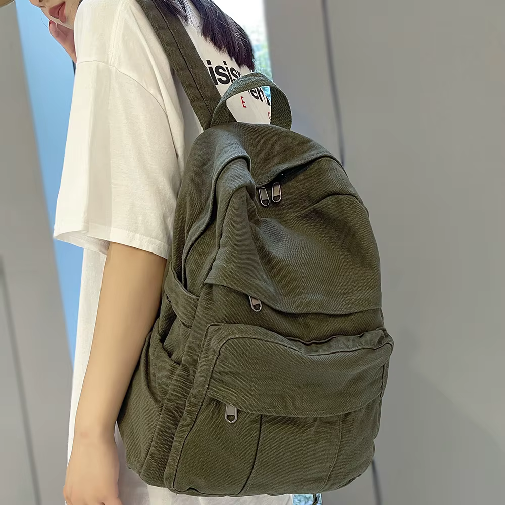 Sac à Dos d'École en Tissu Vintage pour Femme et Fille