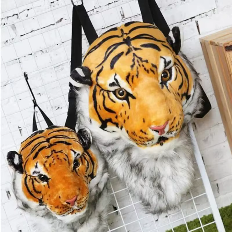 GD Tiger Head Sac à bandoulière 2025 Lion Sac à dos Street Trend Personnalité drôle Star Même grande capacité Couple Sac de voyage unisexe