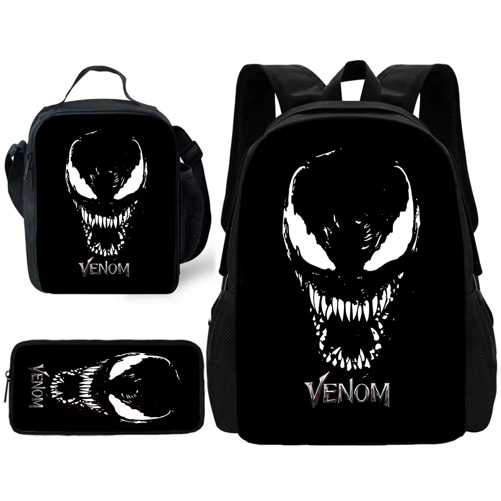 Sac à dos d'école Marvels Venom pour enfants avec sacs à lunch