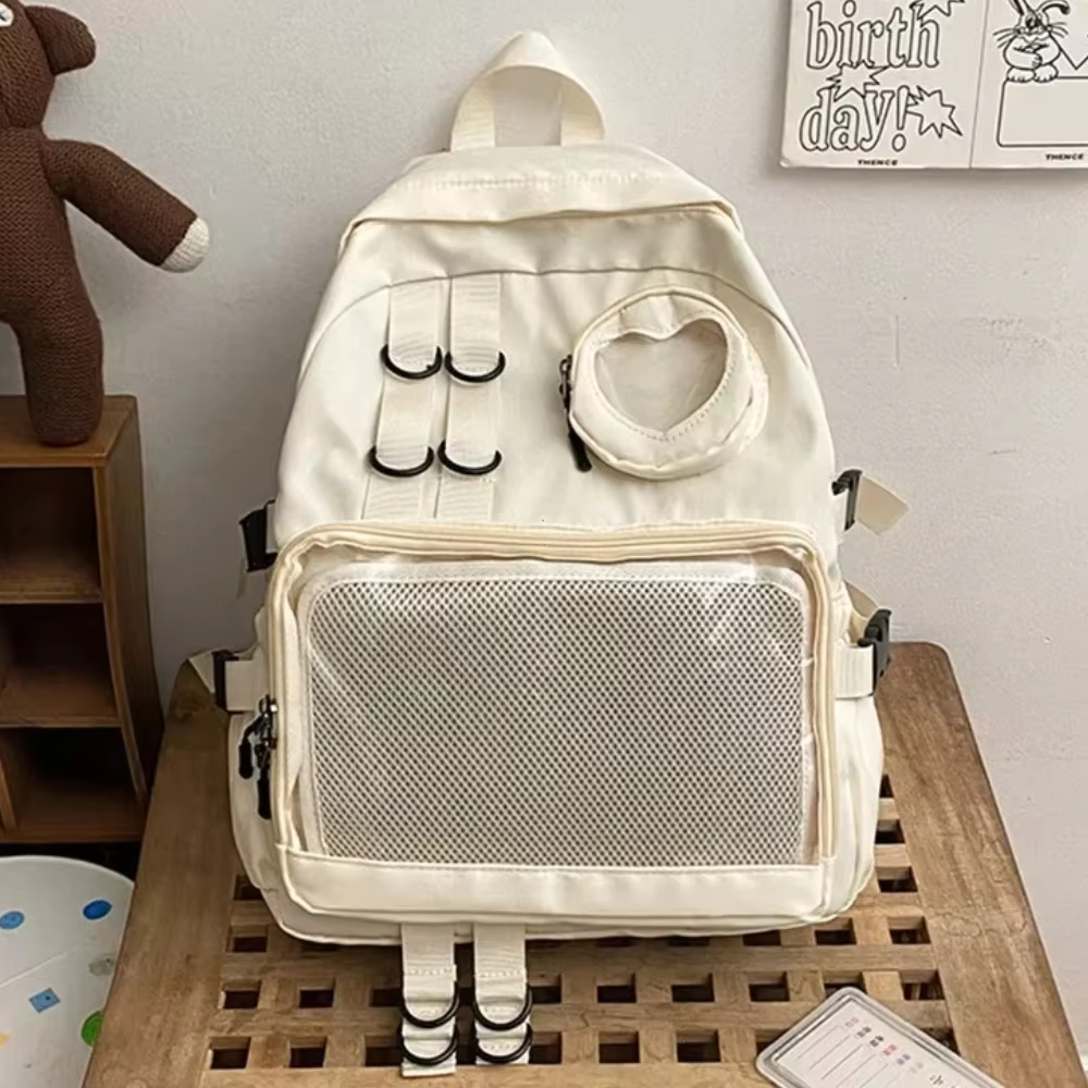 Sac d'école Style Collage pour adolescente Itabag Kawaii sac à dos Transparent amour coeur JK sac à dos femmes nouveau 2026 pochette d'ordinateur