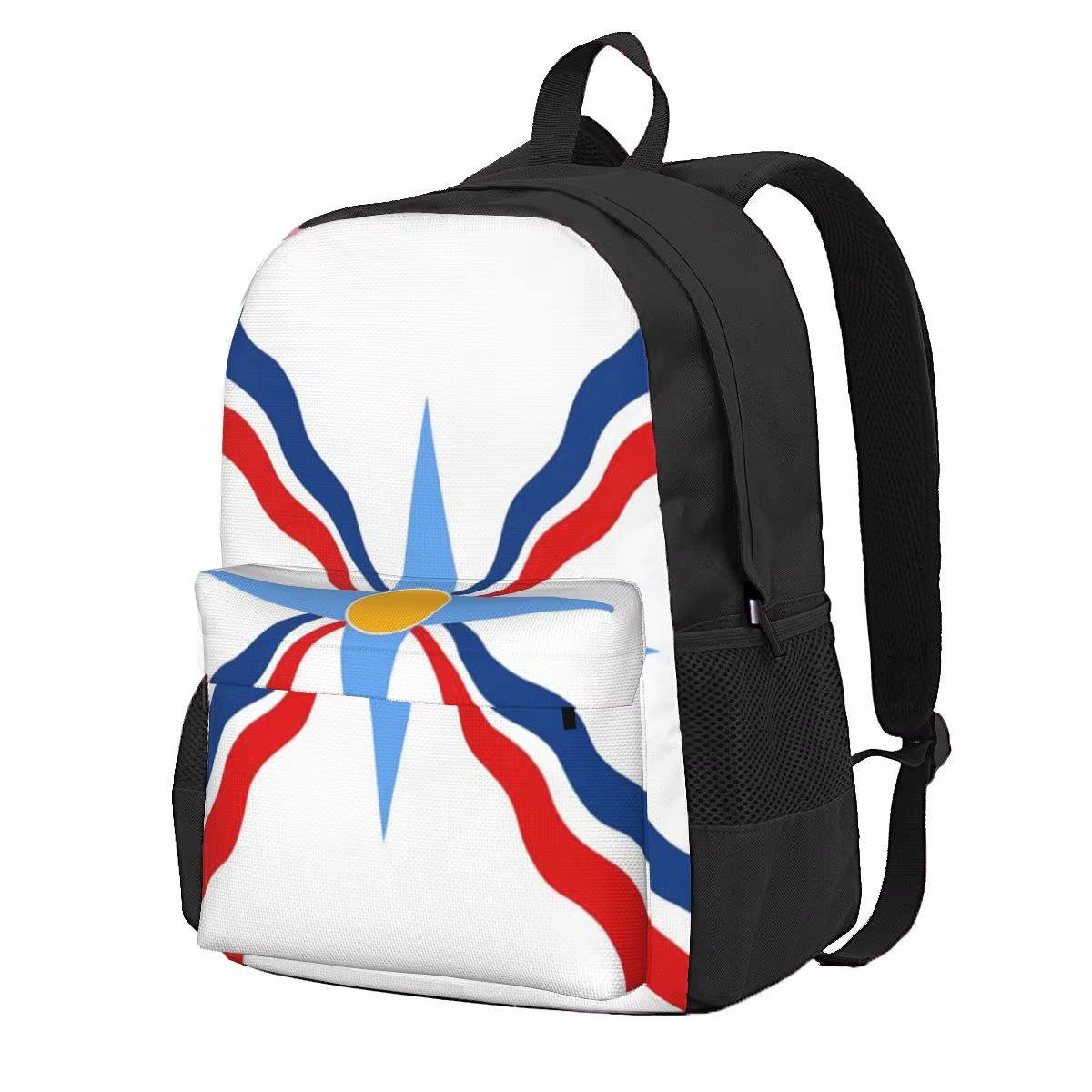 Sac à dos d'école de luxe avec drapeau assyrien Suryoyo pour étudiants