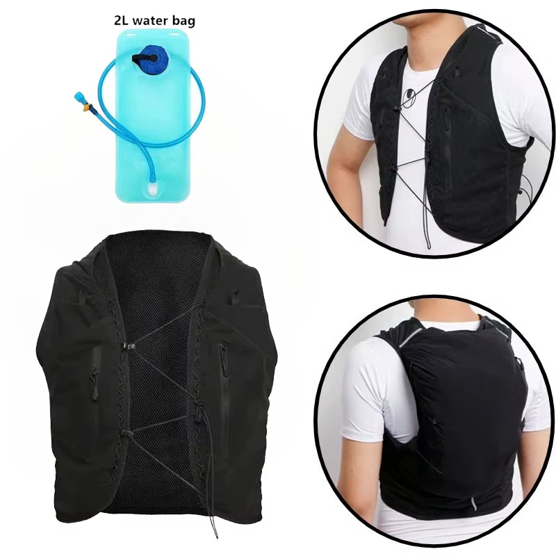 Gilet d'hydratation pour course à pied en plein air avec sac à dos grande capacité