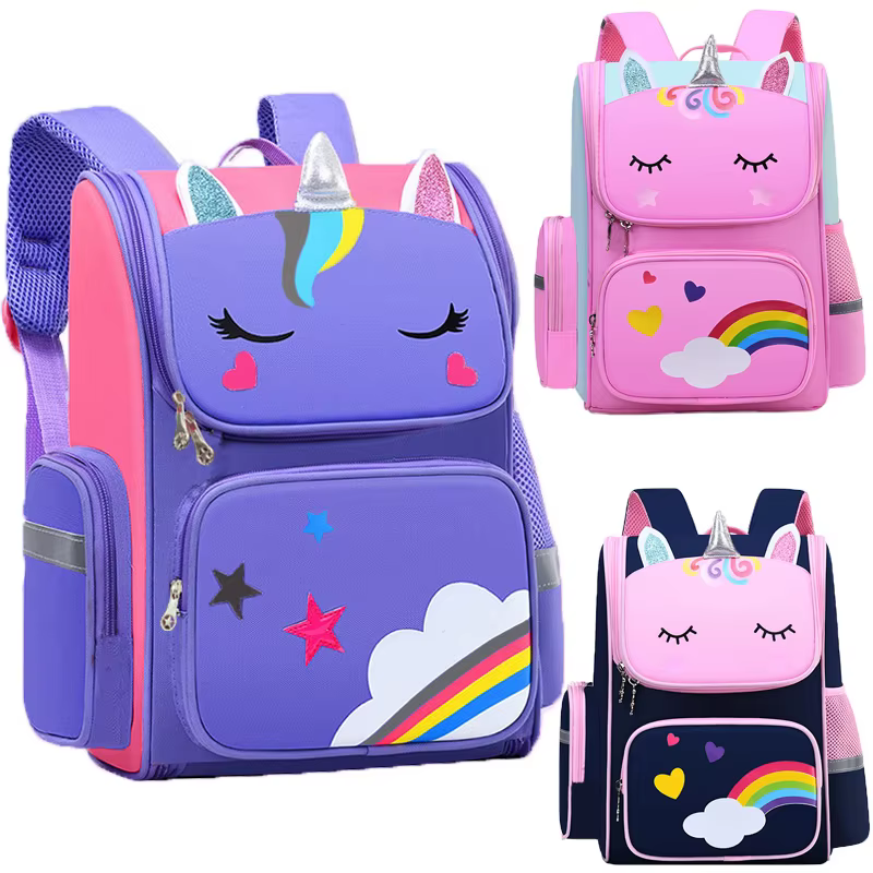 Sac à dos enfant pour fille licorne enfants Bookbag yeux arc-en-ciel sac d'école adolescente sac à dos pour voyager Mochilas imperméable
