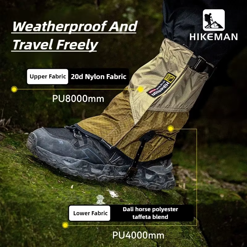 HIKEMAN 20D + UHMWPE guêtres de randonnée en plein air coupe-vent grandes couvre-jambes pour le Camping ski alpinisme et le Trekking dans le désert