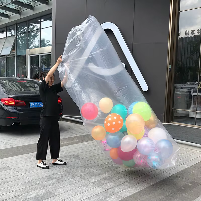 Grand Sac de Rangement en Plastique Transparent pour Ballons
