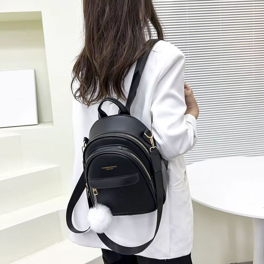 Petit sac à dos carré en cuir PU