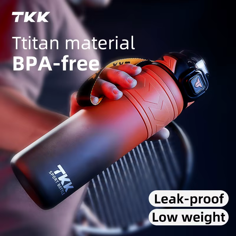 TKK 600/850/1000ml bouteille d'eau de sport Tritan sans BPA Portable anti-fuite en plastique verres en plein air Fitness dégradé bouilloire