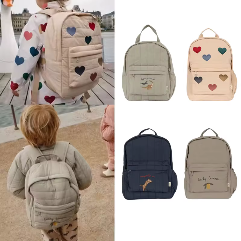 2025 nouveau Design dessin animé enfants sac à dos motif de broderie animale sac d'école garçons filles enfant en bas