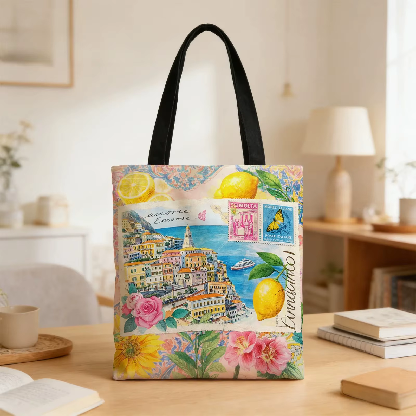 Sac fourre-tout vintage en toile italienne