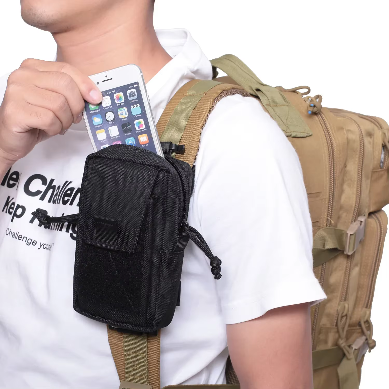 Molle sac à dos sangle sac support pour téléphone Sports de plein air course Camping randonnée chasse accessoires organisateur EDC outil taille pochette