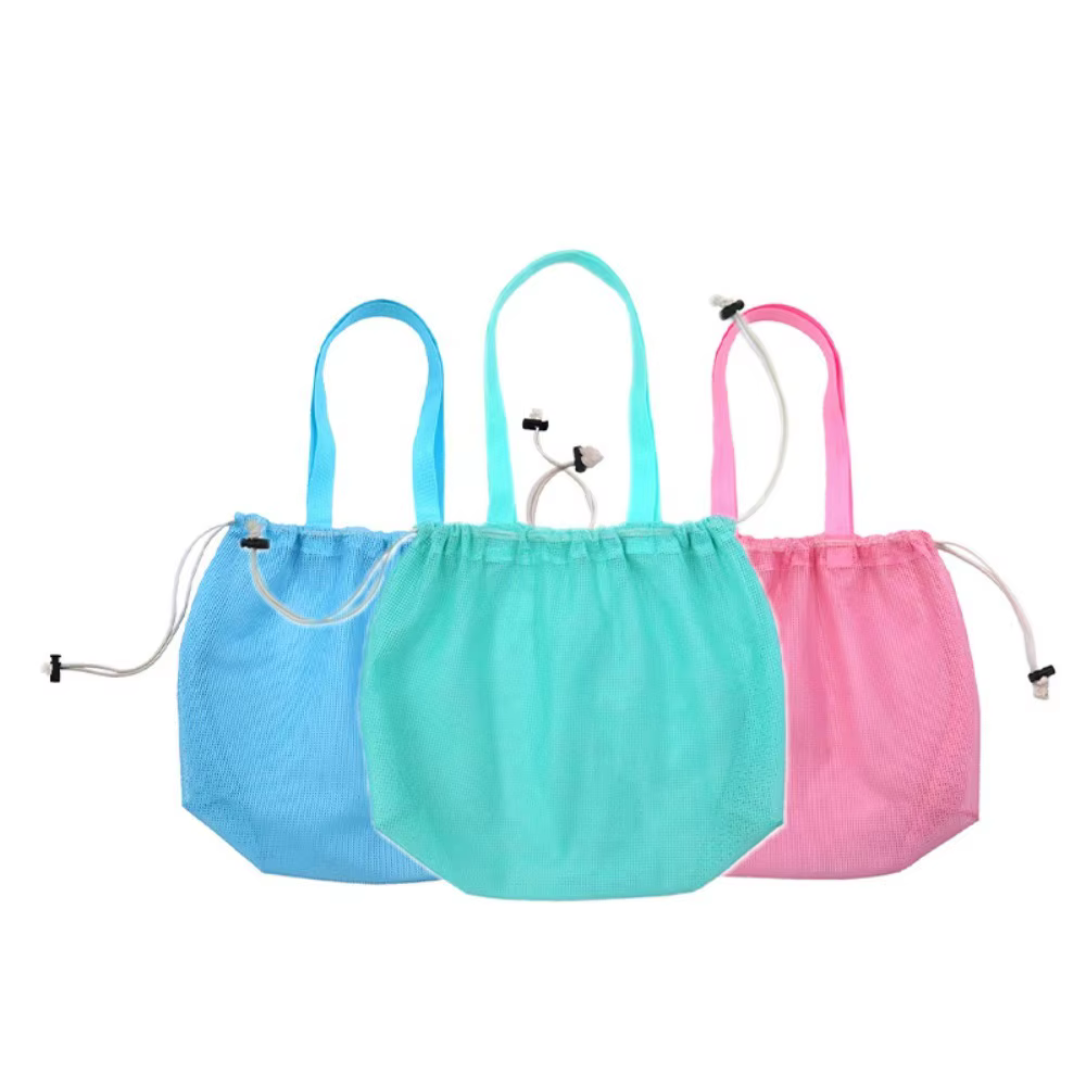 Sac de rangement en maille avec cordon de serrage
