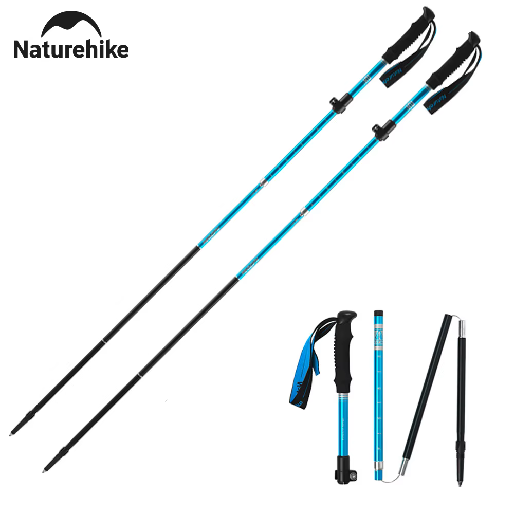 Naturehike St09 bâtons de Trekking nordiques ultralégers pliables en alliage d'aluminium