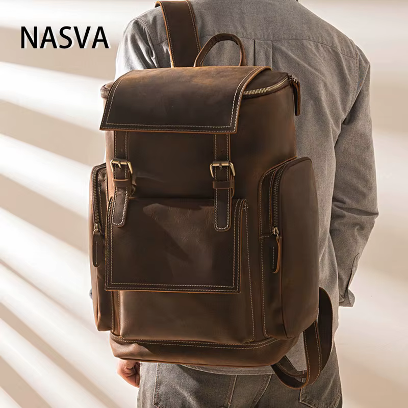 Sac à dos en cuir vintage pour homme