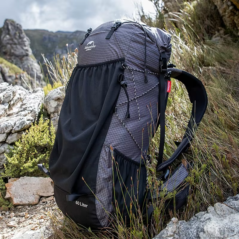 Natureifa-Sac à dos d'escalade de camping avec housse de pluie, sac de voyage d'alpinisme militaire, grande capacité, 60 + 5L