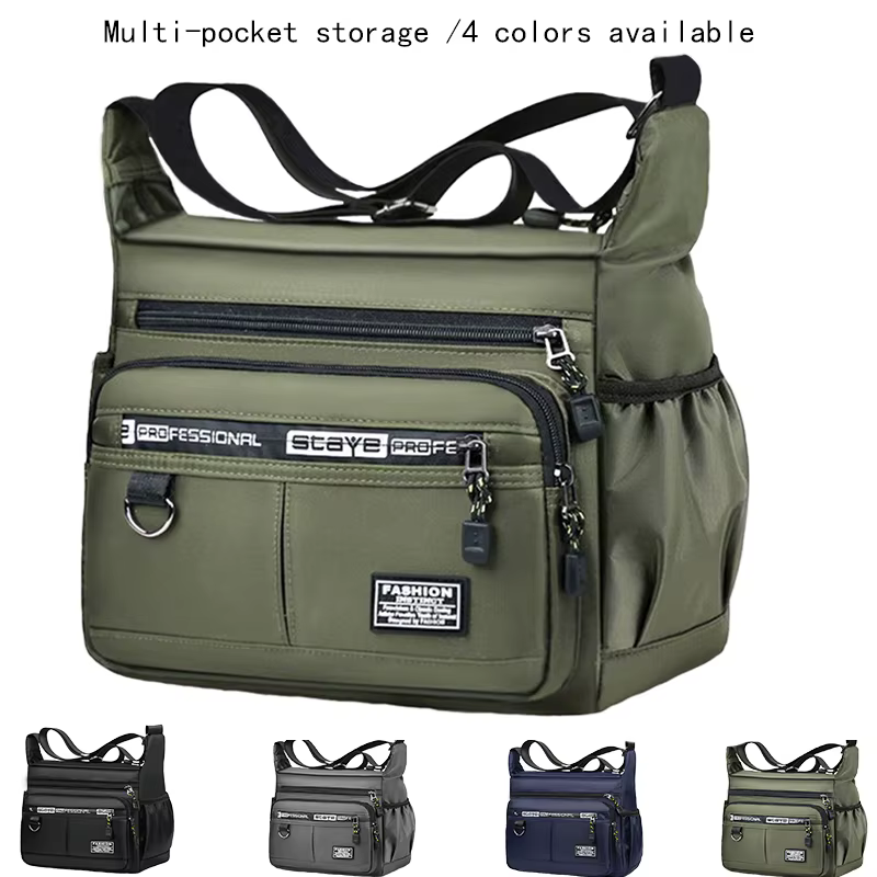Sac à bandoulière d'affaires pour hommes avec poches multicouches