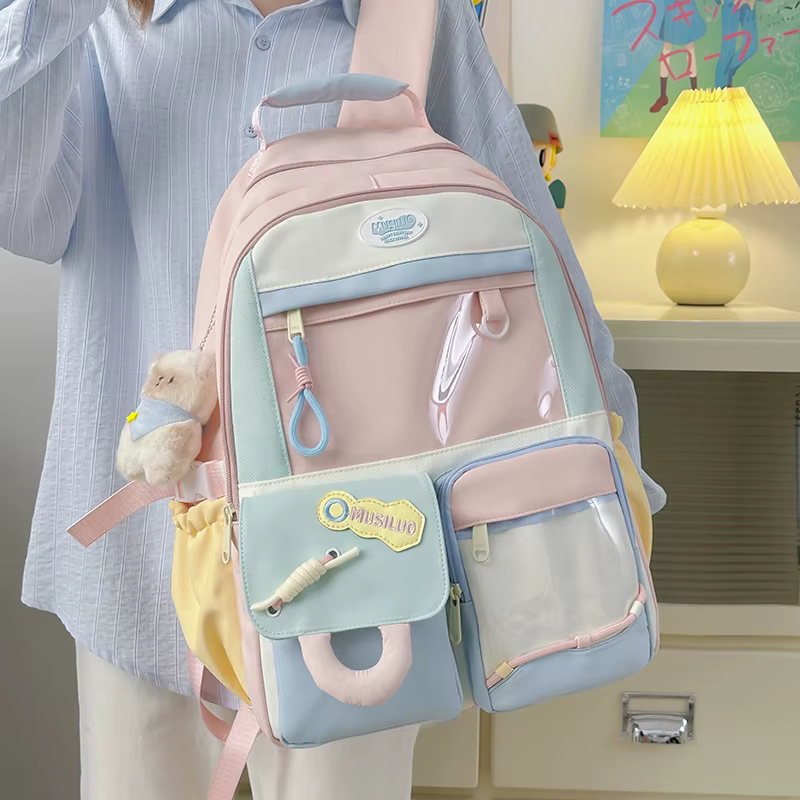 Sac à dos scolaire grande capacité en nylon